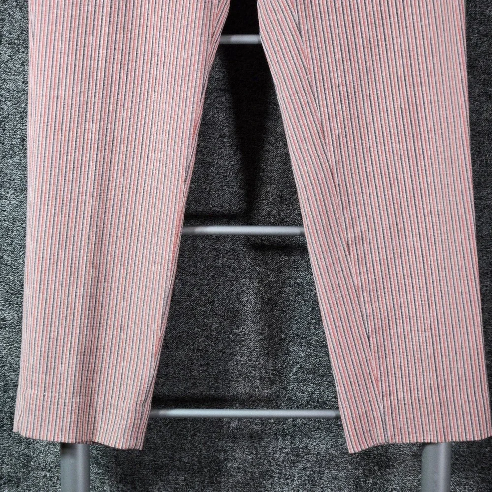 Banana Republic Avery Red Blue Striped Tie Waist Pants 4 28x27